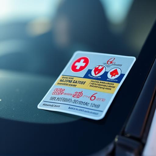 A close-up of the official Swiss highway vignette sticker.